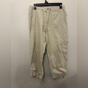 Columbia Women’s Tan Linen Blend Crop Pants Size S